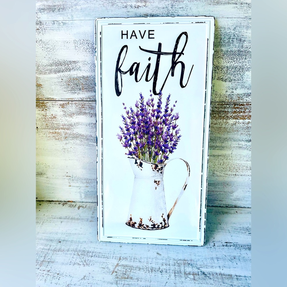 *Have Faith Lavender Metal Sign